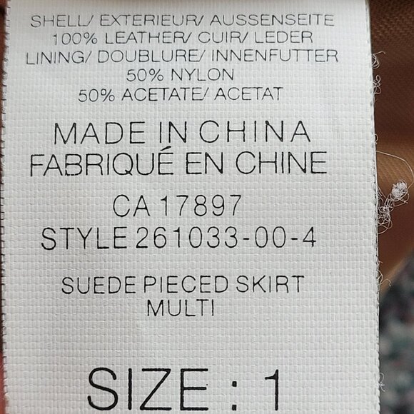 Rare Vintage Gap 1969 Striped Suede Midi Skirt Size 1 - Picture 9 of 9